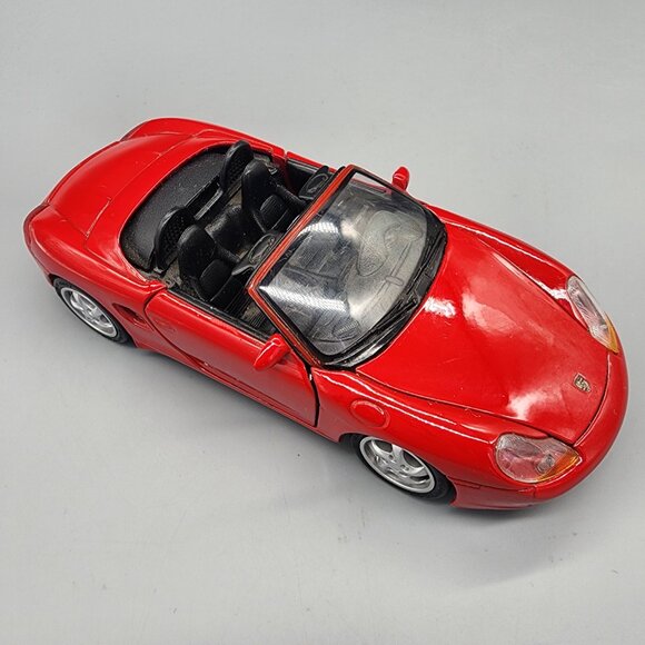 Porsche Boxster 1/24 Scale Diecast Red Convertible Car Model Maisto Rare - Picture 8 of 12